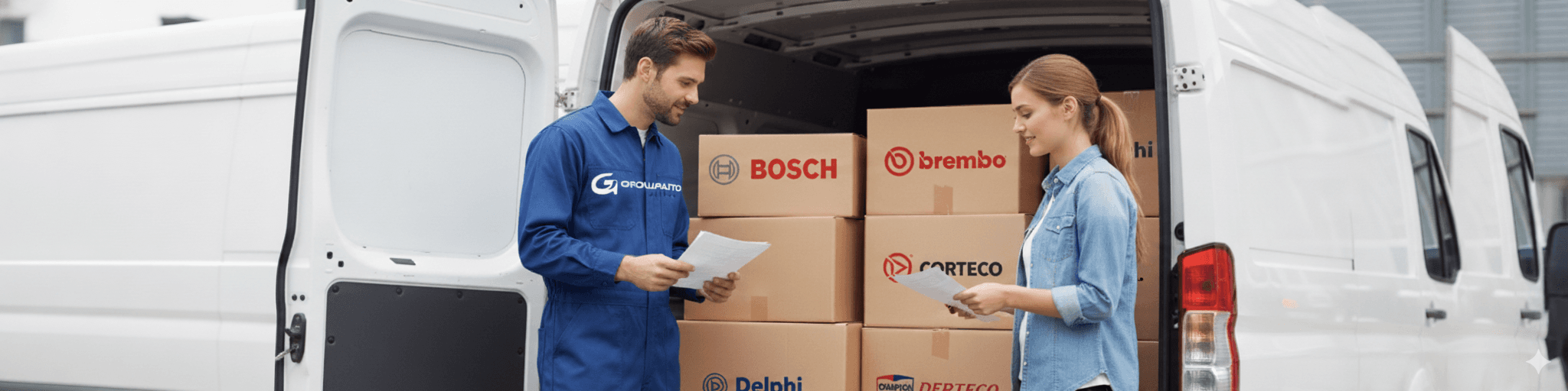 Consegna ricambi con furgone Groupauto